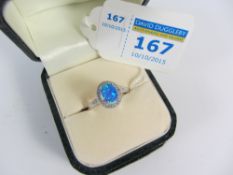 Opal dress ring stamped 925