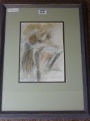 'Male Nude', pencil and watercolour,