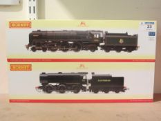 Hornby 00 gauge BR 4-6-2 Britannia locomotive and tender R2562 and Southern 0-6-0 class Q1 R2343