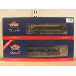 Bachmann 00 gauge BR class 24 diesel locomotive 32-430B and BR class 37 diesel locomotive 32-783DS