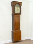 Late 19th century golden oak longcase cl