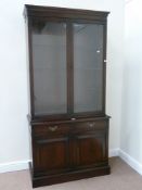 Reproduction mahogany two door bookcase