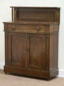 Regency rosewood chiffonier fitted with cupboard and singe drawer,