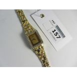 Seiko quartz wristwatch diamond set bezel the bracelet stamped 14K approx 38.