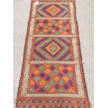 Persian Kilim multi-colour runner rug,