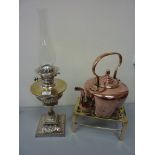 Evered & Co. silver-plated oil lamp H37.