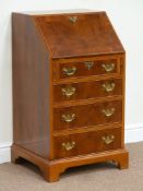 Sydney Smith reproduction yew wood fall front bureau above four drawers, W51cm, H91cm,