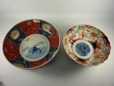 19th/20th century Japanese Imari bowl D30cm and another similar bowl (2)