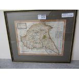 18th century hand coloured engraved map East Riding of Yorkshire by H.