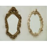 Ornate gilt finish shaped mirror (H72cm),