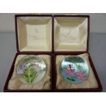 Two limited edition Whitefriars paperweights 'Dragonfly' and 'Mayfly and Flowers' by Caithness