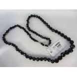 Victorian Whitby jet bead necklace
