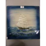 Eskdale Studio platter with ship decoration H36cm