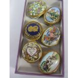 Six Halcyon Days enamelled boxes Condition Report Very good condition, Enamel and gilding good on