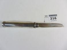 George III pocket silver apple corer screw handle by Peter Bateman London 1807 16cm