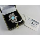 Opal dress ring stamped 925