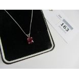 Oval ruby pendant necklace approx 1.