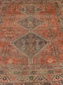Persian Shiraz red ground rug,
