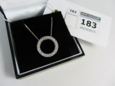 Diamond circle pendant necklace approx total 0.