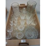 Waterford cut crystal vase H20cm, bowl and drinking glass sets,