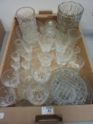 Waterford cut crystal vase H20cm, bowl and drinking glass sets,