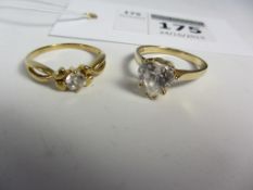 Dress ring hallmarked 14ct and one other tested 22ct