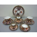 Royal Crown Derby trio and plate - all pattern no.