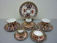 Royal Crown Derby trio and plate - all pattern no.