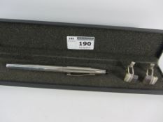 Cross ink pen stamped 925S Ireland ATC Ltd and a pair of sterling cuff-links