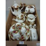 Royal Albert 'Old Country Roses' tea service - six place settings - and dinnerware in one box