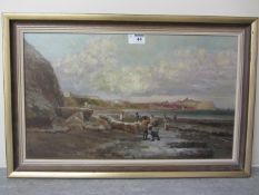 South Bay Scarborough, 19th/20th century oil on canvas unsigned 30cm x 50cm