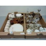 Retro Hornsea 'Pink Passion' and 'Heirloom' teaware, four piece silver-plated tea and coffee set,