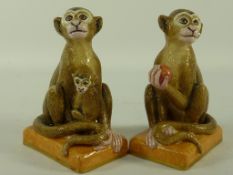 Pair of Halcyon Days seated monkeys H10cm