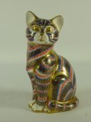 Royal Crown Derby seated cat paperweight