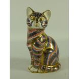Royal Crown Derby seated cat paperweight