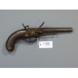 18th century French 1777 pattern 13 bore military flintlock holster pistol,