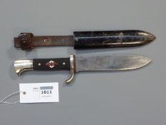 German Third Reich Hitler Youth dagger, 13.5cm blade stamped Gebr.