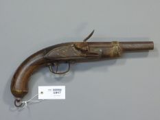 Early 19th century French 13 bore military flintlock holster pistol,