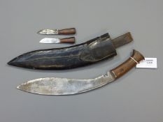 Early 20th century Burmese Kukri knife,