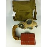 WWII gas mask in canvas case