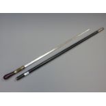 Indian hardwood Swordstick, 63cm single edge blade,