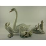 Lladro swan H21cm,