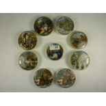 Nine various small Victorian Prattware pot lids