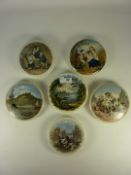 Six Victorian Prattware large pot lids, 'Napitima Trinidad', 'Charity',