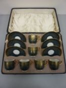 Royal Worcester coffee service (date code 1901) - six place settings - in presentation case