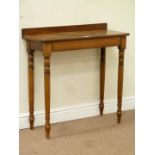 Victorian mahogany side table on turned legs, W81cm, H80cm,