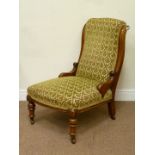 Victorian oak framed upholstered nursing chair,