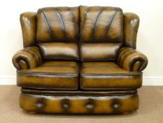 Saxon two seats sofa in bronze leather,