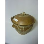 Studio pottery - Howard Charles (Masham) bowl H23cm with ladle