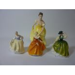 Royal Doulton Figurines - Spring Song HN3446 and three small Royal Doulton Figurines.